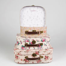 Sass and Belle Set of 3 Vintage Rose Suitcases