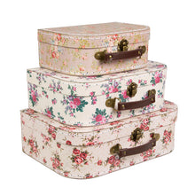 Sass and Belle Set of 3 Vintage Rose Suitcases